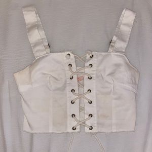 Showpo white denim top